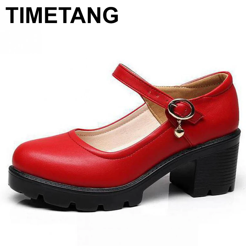 TIMETANGBuckle Shallow Mouth Comfortable Platform Shoes Black Women Work Shoes E1387
TIMETANGBuckle Shallow Mouth Comfortable Platform Shoes Black Women Work Shoes E1387