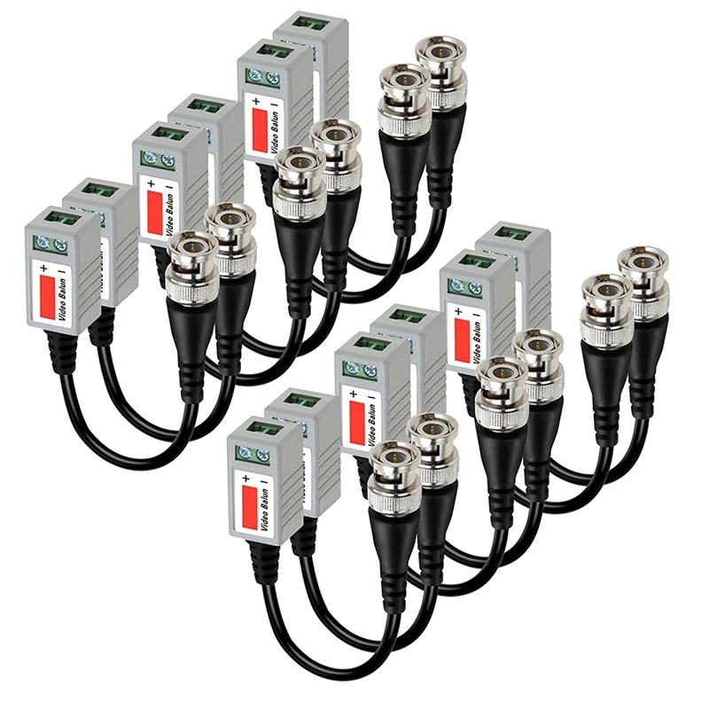 6 пар (12 шт.) Mini CCTV BNC Video Balun трансиверный кабель Black + Silver|Кабели| |