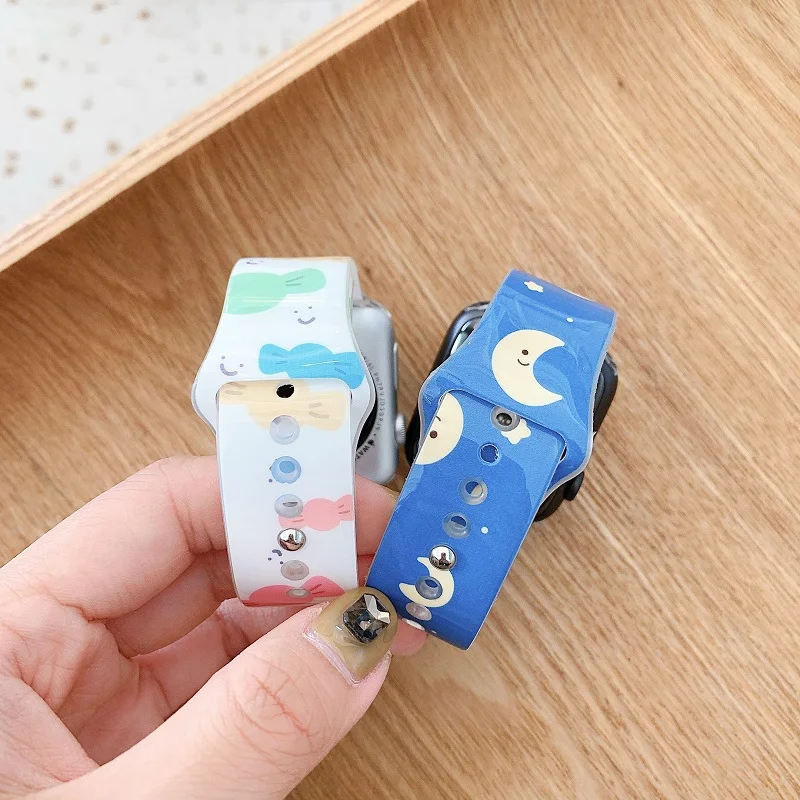 Cartoon Sport Silicone Strap For Apple Watch band Case 38 42 40 44mm iwatch series 5 4 3 2 1 Watchband Sport Watch Accessories
Cartoon Sport Silicone Strap For Apple Watch band Case 38 42 40 44mm iwatch series 5 4 3 2 1 Watchband Sport Watch Accessories