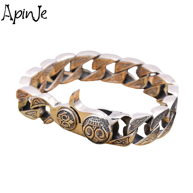 Apinje Thai Silver 925 Sterling Silver Bracelet for Men Pure Silver Fashion Man Bracelet Ancient Luxury Jewelry
Apinje Thai Silver 925 Sterling Silver Bracelet for Men Pure Silver Fashion Man Bracelet Ancient Luxury Jewelry