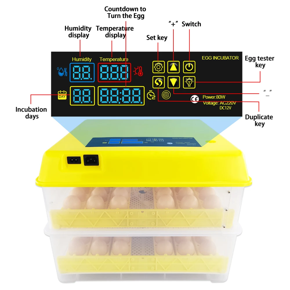 Полностью автоматический инкубатор яиц перепелиных цыплят Брудер инкубационное
