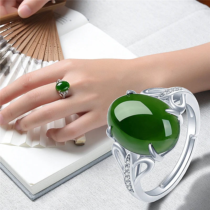 Vintage Chalcedony Green Oval Ring For Men Women Finger Accessories Top Quality Silver Plated Ring For Bride Wedding Bijou
Vintage Chalcedony Green Oval Ring For Men Women Finger Accessories Top Quality Silver Plated Ring For Bride Wedding Bijou