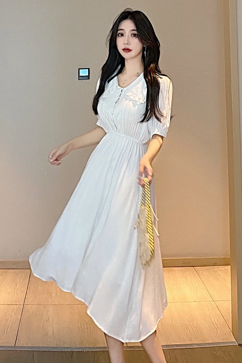 COIGARSAM Vintage Women dress New Summer Dresses White Black 36620
COIGARSAM Vintage Women dress New Summer Dresses White Black 36620