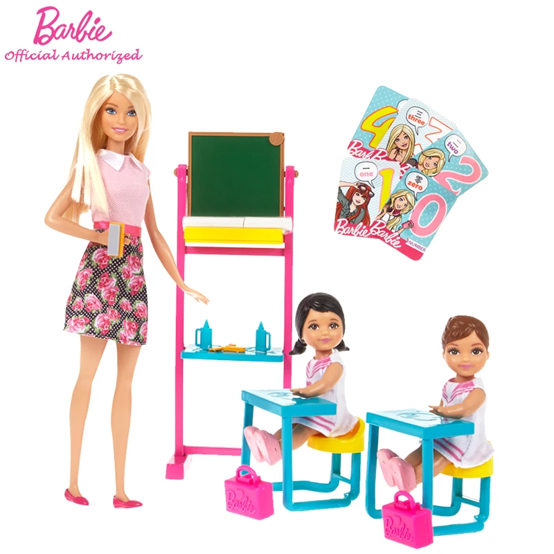 Original Barbie Doll English Teacher Set Toys for Girls Juguetes Barbie Furniture Classroom Baby Toy for Children Birthday Gift
Original Barbie Doll English Teacher Set Toys for Girls Juguetes Barbie Furniture Classroom Baby Toy for Children Birthday Gift