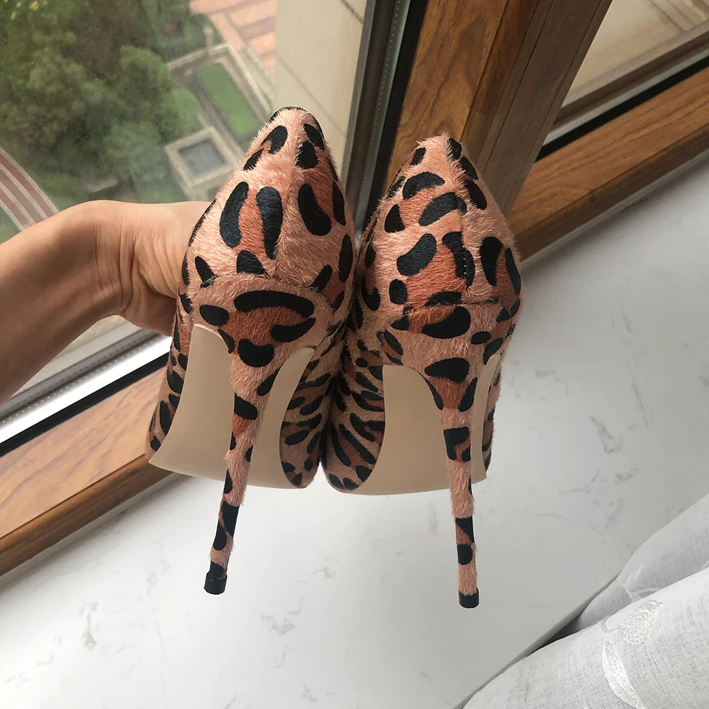 Женские леопардовые туфли-лодочки с острым носком на высоком каблуке 8 см 10 12 |