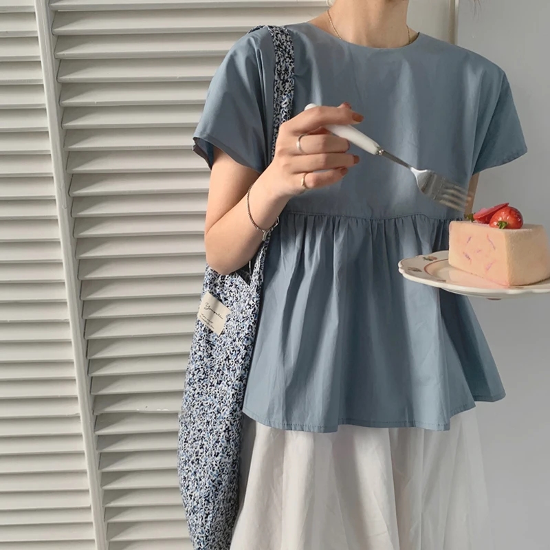 Short Sleeve Summer Shirt Loose Style 2021 New Fashion Ruffle Pleated Blouses Korean Japan Women Tops Lace Up Bow Tie T-shirts
Short Sleeve Summer Shirt Loose Style 2021 New Fashion Ruffle Pleated Blouses Korean Japan Women Tops Lace Up Bow Tie T-shirts