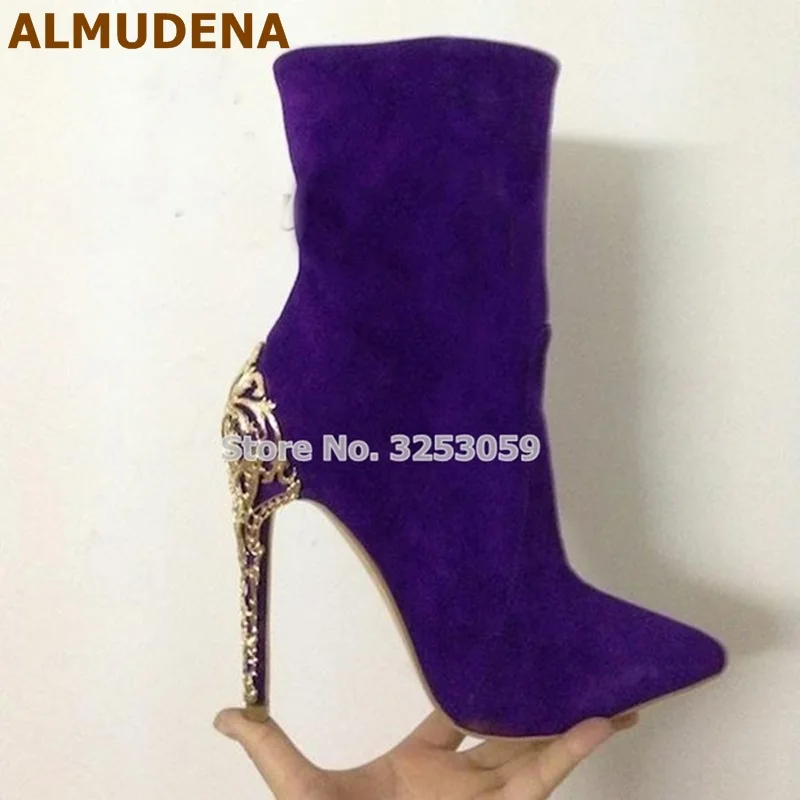 Альмудена уникальный дизайн Золотые каблуки ботильоны с вырезами металлический высокий каблук модельные туфли фиолетовые фуксия черные з...
Альмудена уникальный дизайн Золотые каблуки ботильоны с вырезами металлический высокий каблук модельные туфли фиолетовые фуксия черные з...
