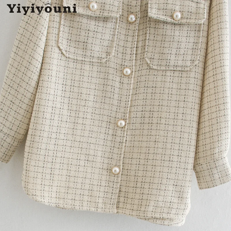 Yiyiyouni Office Lady Oversized Plaid Tweed Coat Women Elegant Button Long Sleeve Shirt Jacket Women Vintage Long Outerwear 2021
Yiyiyouni Office Lady Oversized Plaid Tweed Coat Women Elegant Button Long Sleeve Shirt Jacket Women Vintage Long Outerwear 2021