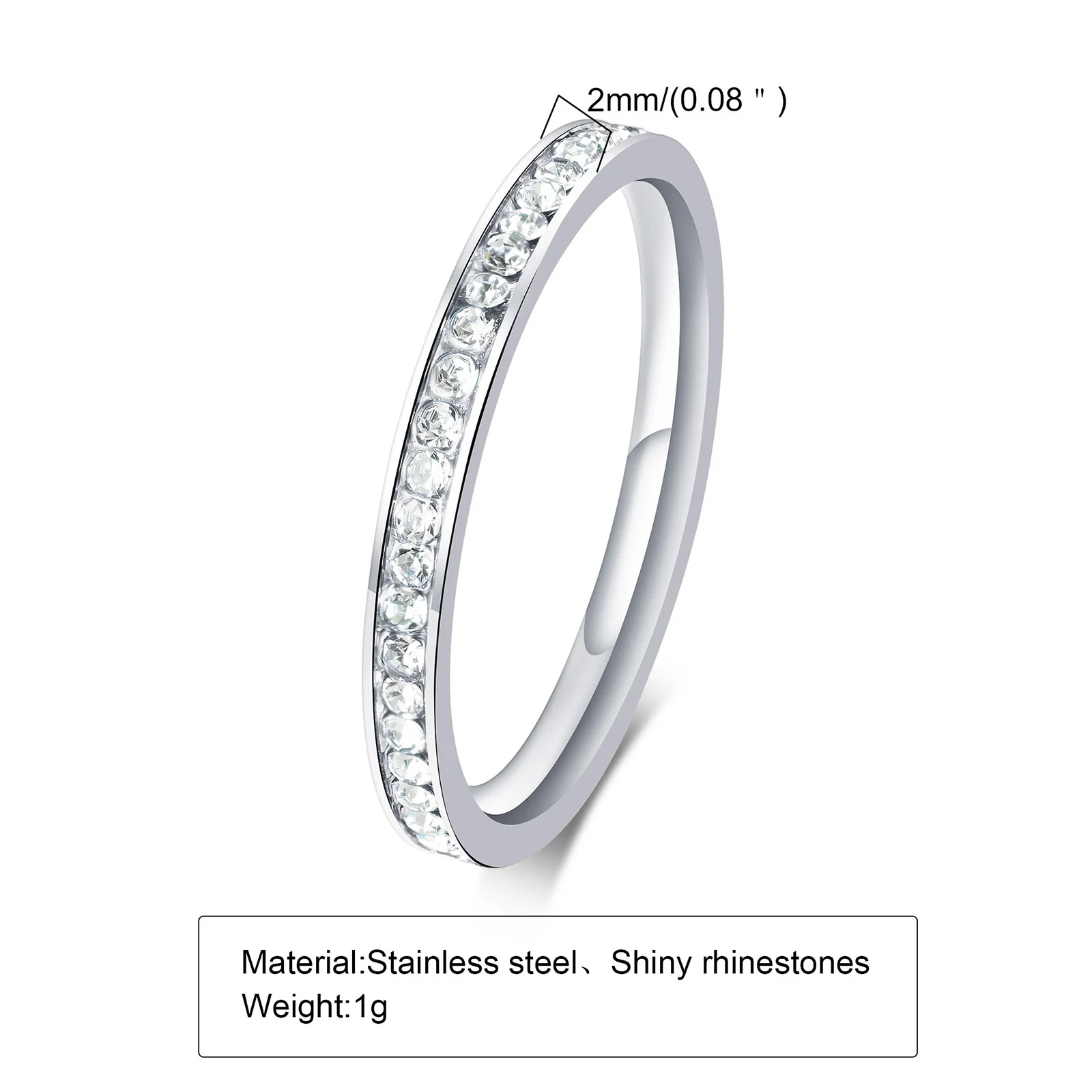 Vnox Delicate Bling CZ Stones Wedding Band Rings for Women Lady,Thin 2mm Stainless Steel Shinny Female Finger Jewelry
Vnox Delicate Bling CZ Stones Wedding Band Rings for Women Lady,Thin 2mm Stainless Steel Shinny Female Finger Jewelry