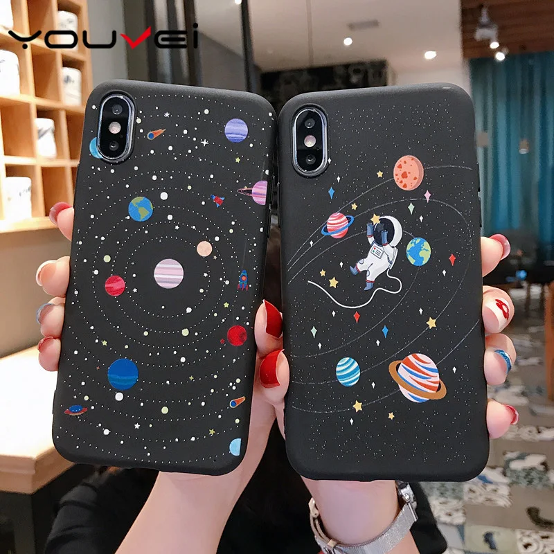 Чехол для iPhone6 iPhone 6S Plus 7 7Plus 8 8Plus X XR XS Max чехол Симпатичные Луна линия рисунком