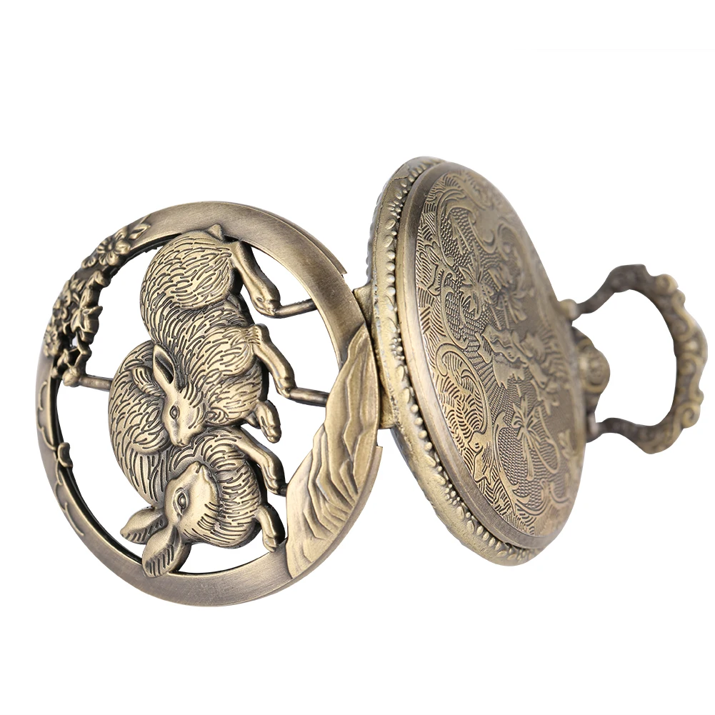 Fashion Quartz Pocket Watch Skeleton Chinese Zodiac Rabbit Design Watches Necklace Pendant Steampunk Gifts for Men Women
Fashion Quartz Pocket Watch Skeleton Chinese Zodiac Rabbit Design Watches Necklace Pendant Steampunk Gifts for Men Women