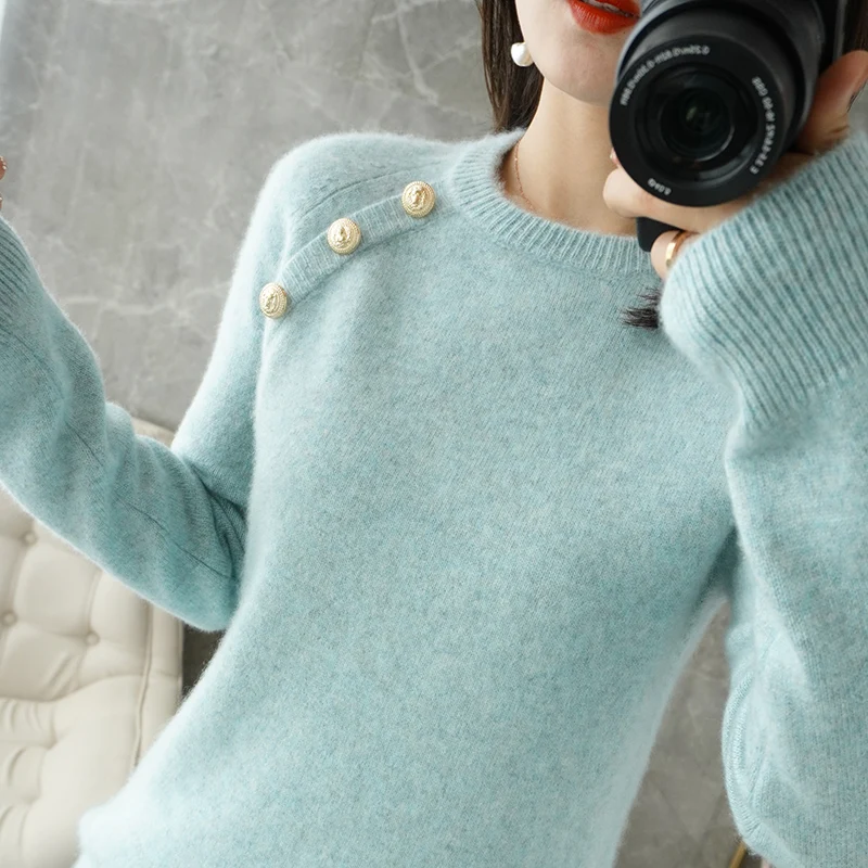 2021 O-Neck Cashmere Sweater Women Plus Size Pullover Fall/Winter New 100%Pure Wool Knit Long-Sleeved Thick Top Wild Base Shirt
2021 O-Neck Cashmere Sweater Women Plus Size Pullover Fall/Winter New 100%Pure Wool Knit Long-Sleeved Thick Top Wild Base Shirt