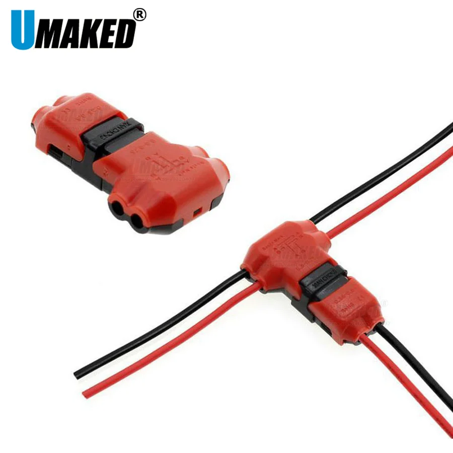 100pcs T Shape Quick Splice Wire Wiring Electrical Connector for 2 Pins AWG22-20 LED Strip Cable Crimp Terminal Blocks Conductor
100pcs T Shape Quick Splice Wire Wiring Electrical Connector for 2 Pins AWG22-20 LED Strip Cable Crimp Terminal Blocks Conductor