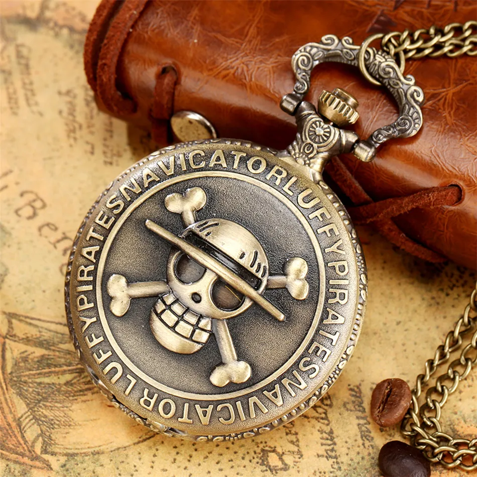 One Piece Theme Bronze Quartz Pocket Watch Necklace Pendant Clock Gifts for Men Women Kids
One Piece Theme Bronze Quartz Pocket Watch Necklace Pendant Clock Gifts for Men Women Kids