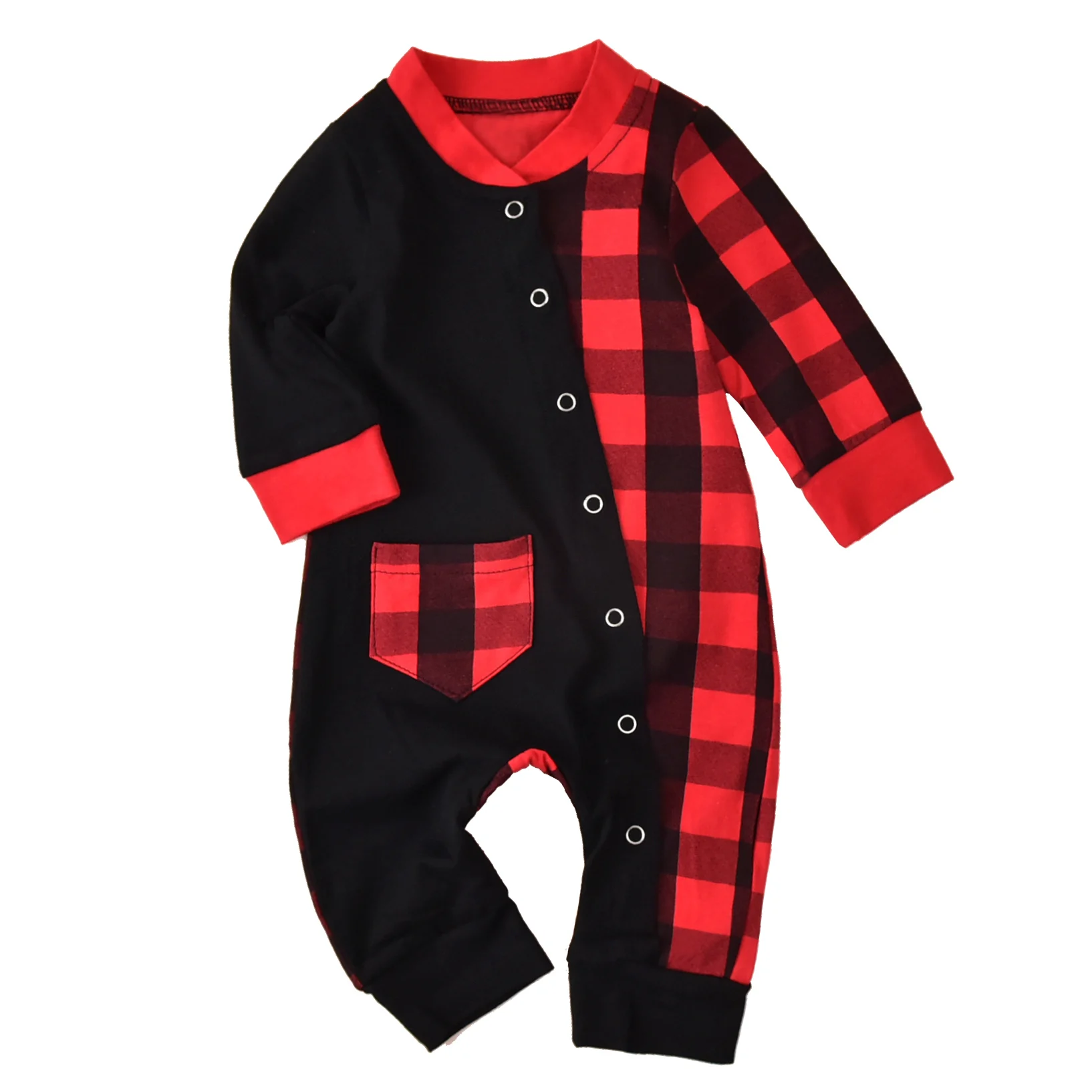 Halloween Newborn Babys Long Sleeve Jumpsuit Autumn Fashion Plaid Stitching Snap Open One Piece Long Cozy Pants Bodysuit 0-18M
Halloween Newborn Babys Long Sleeve Jumpsuit Autumn Fashion Plaid Stitching Snap Open One Piece Long Cozy Pants Bodysuit 0-18M