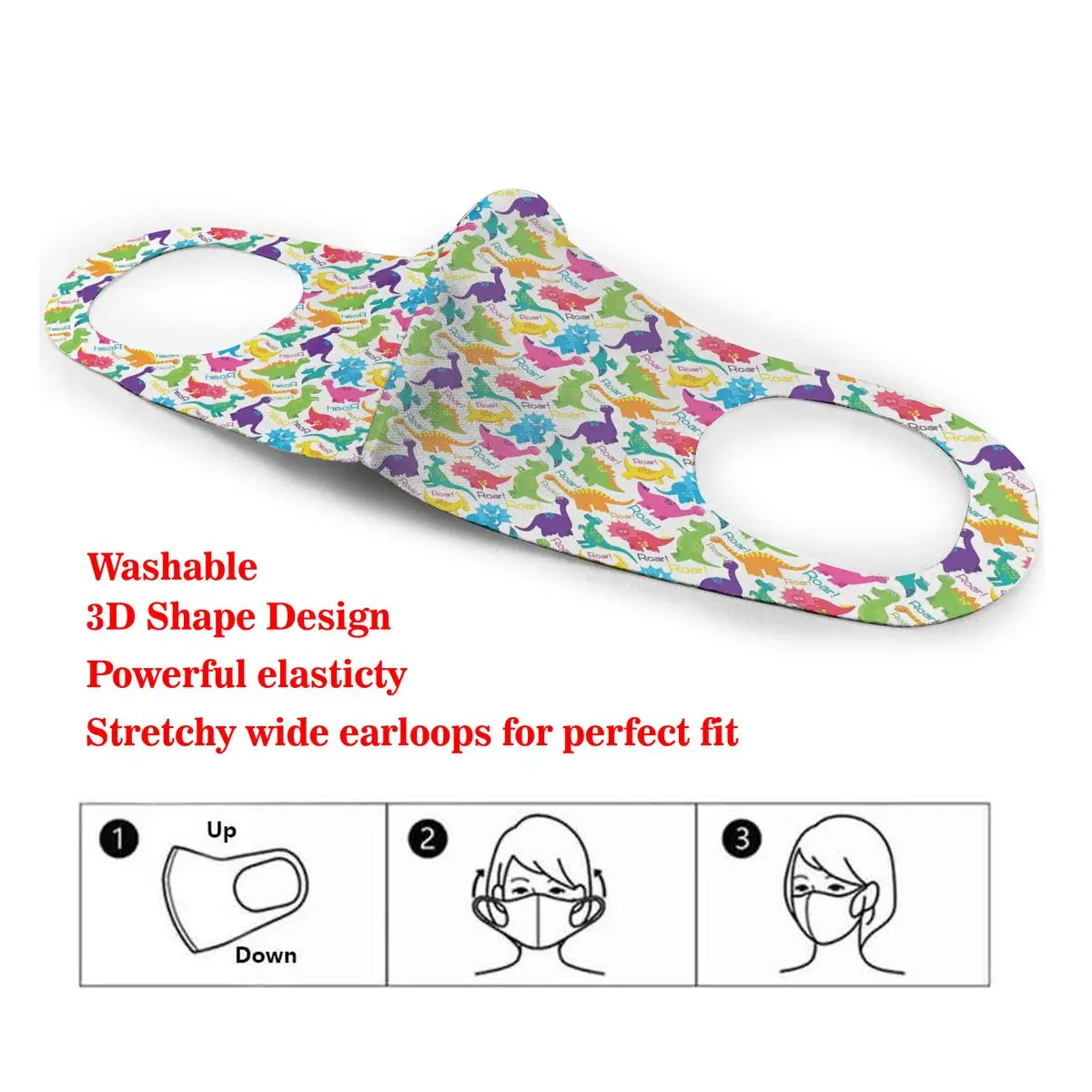Washable Earloop Mask 3D Cartoon Dinosaur Family Party Cycling Anti Dust Mouth Face Care Respirator for Summer 
Washable Earloop Mask 3D Cartoon Dinosaur Family Party Cycling Anti Dust Mouth Face Care Respirator for Summer