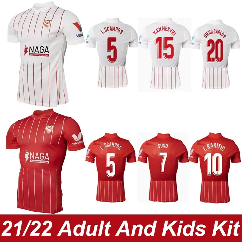 

2021 2022 Sevilla fc Home and away soccer jerseys EVER BANEGA EN-NESYRI NAVAS Adults and kids custom football shirts in stock