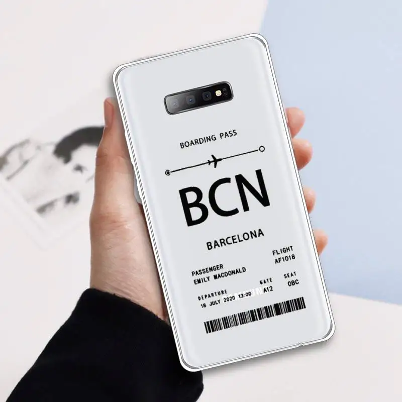 Personalised Plane Ticket Coque Phone Case Transparent for samsung A 21s 50 71 S 8 9 20 20fe note 10 20 ultra plus
Personalised Plane Ticket Coque Phone Case Transparent for samsung A 21s 50 71 S 8 9 20 20fe note 10 20 ultra plus