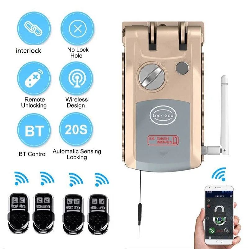 auto close bluetooth 4 remote control stealth door gate smart battery power electronic latch lock villa home office security
auto close bluetooth 4 remote control stealth door gate smart battery power electronic latch lock villa home office security