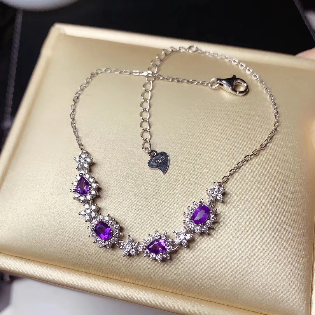 CoLife Jewelry 100% Natural Amethyst Silver Bracelet for Daily Wear 4 Pieces 3*4mm Amethyst Bracelet Fashion Gemstone Bracelet
CoLife Jewelry 100% Natural Amethyst Silver Bracelet for Daily Wear 4 Pieces 3*4mm Amethyst Bracelet Fashion Gemstone Bracelet