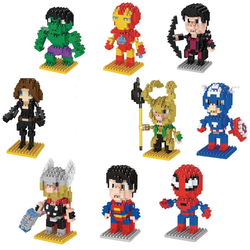 Children Mini Diamond Building Blocks Toys Avengers Hulk Spider Man Captain America Doll Figurines Toy Boys Gift
Children Mini Diamond Building Blocks Toys Avengers Hulk Spider Man Captain America Doll Figurines Toy Boys Gift