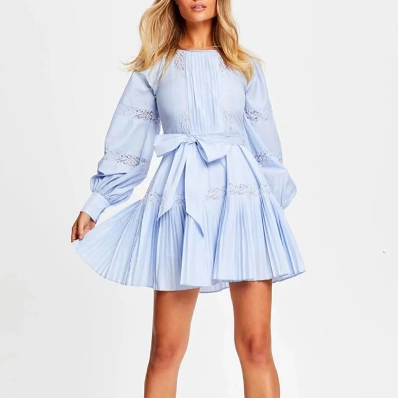 MSXU Bowknot Solid Color Women Dress 2021 Summer Round Neck Stitching Pleated Sashes Female Dress Bohemian Spring Short Dress
MSXU Bowknot Solid Color Women Dress 2021 Summer Round Neck Stitching Pleated Sashes Female Dress Bohemian Spring Short Dress
