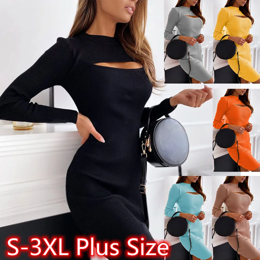 Spring Autumn Hollow Out Long Sleeve Bodycon Dress Women's Mini Dress Split Elastic Slim Fit Vestidos Female Streetwear S-3XL
Spring Autumn Hollow Out Long Sleeve Bodycon Dress Women's Mini Dress Split Elastic Slim Fit Vestidos Female Streetwear S-3XL