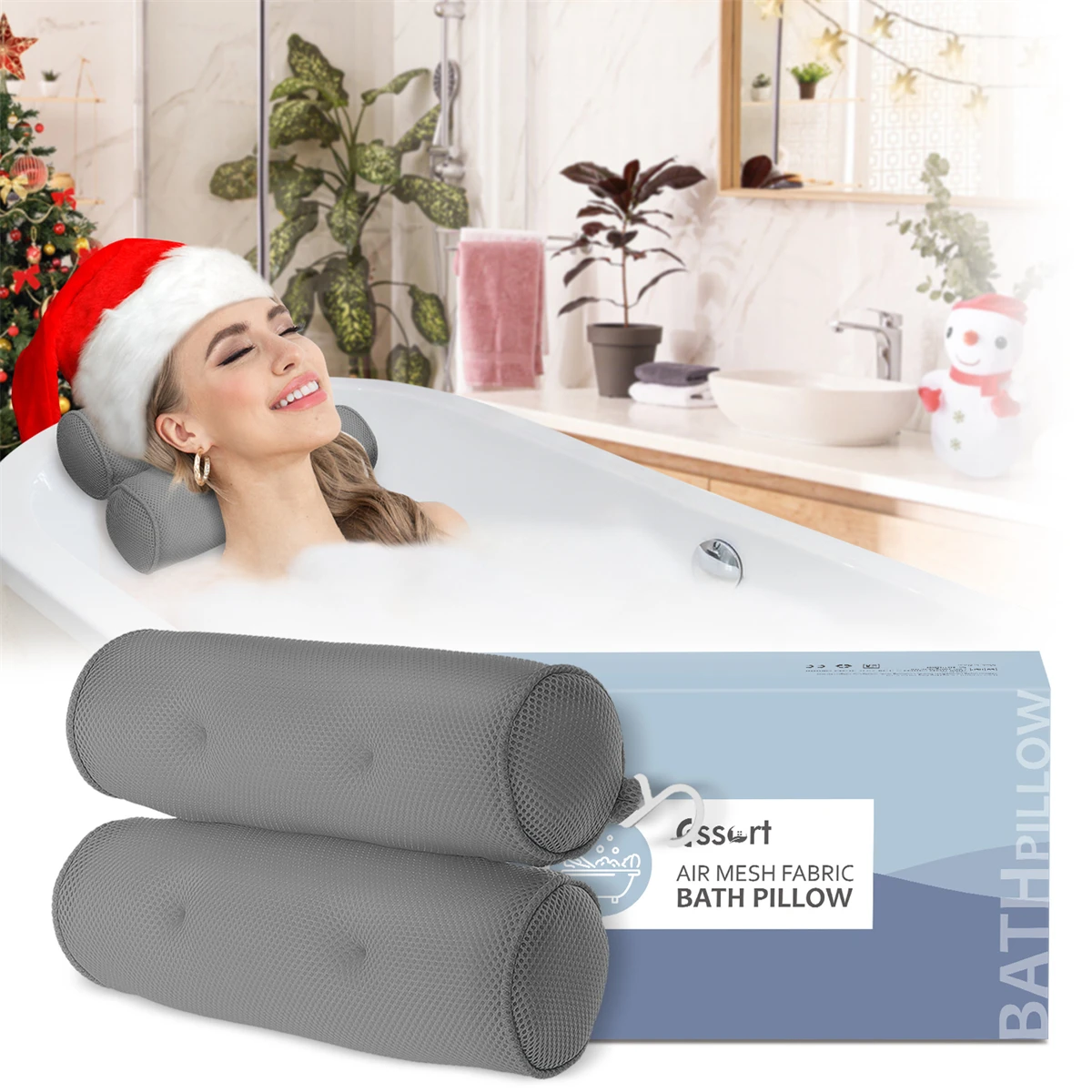 Breathable 3D Mesh Spa Bath Pillow with Suction Cups Bathtub Cushion Neck Support Spa Pillow for Home Hot Tub Bathroom Accersory
Breathable 3D Mesh Spa Bath Pillow with Suction Cups Bathtub Cushion Neck Support Spa Pillow for Home Hot Tub Bathroom Accersory