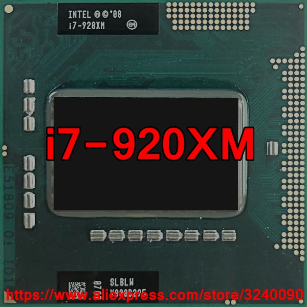 Оригинальный мобильный процессор Intel Core i7 Extreme 920XM 2 00 ГГц четырехъядерный PGA988 SLBLW