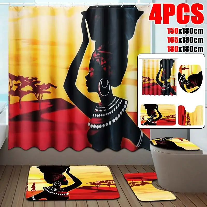 NEW 1/3/4Pcs Bathroom Suit Durable Waterproof Shower Curtain Set with Print Afro Africa Girl Non-Slip Bathroom Mat Rugs
NEW 1/3/4Pcs Bathroom Suit Durable Waterproof Shower Curtain Set with Print Afro Africa Girl Non-Slip Bathroom Mat Rugs