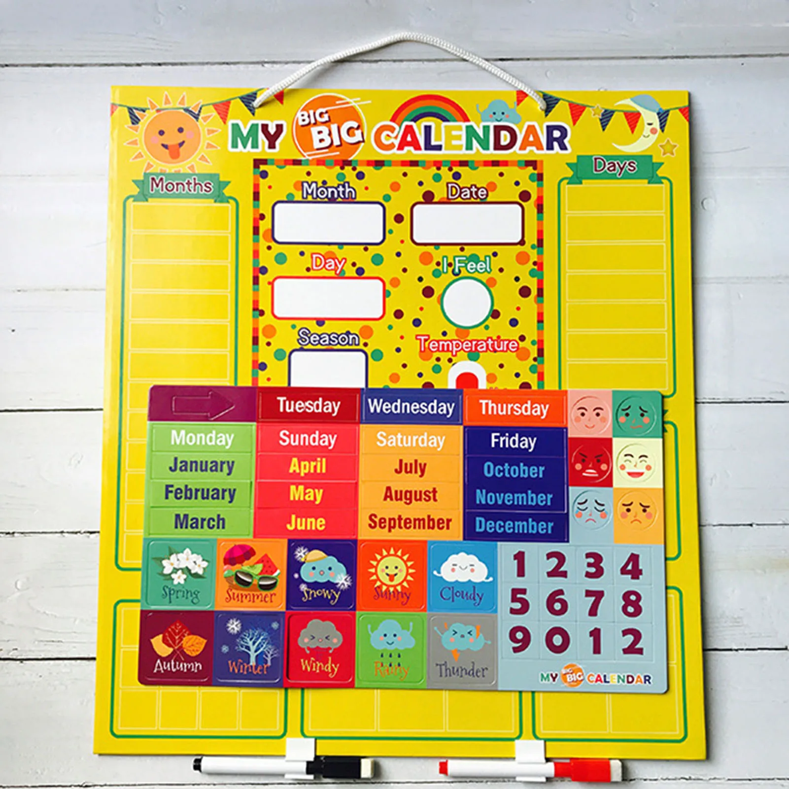 Kids English Magnetic Weather Calendar Innovative First Calendar Toys For Children Early Education #HY
Kids English Magnetic Weather Calendar Innovative First Calendar Toys For Children Early Education #HY