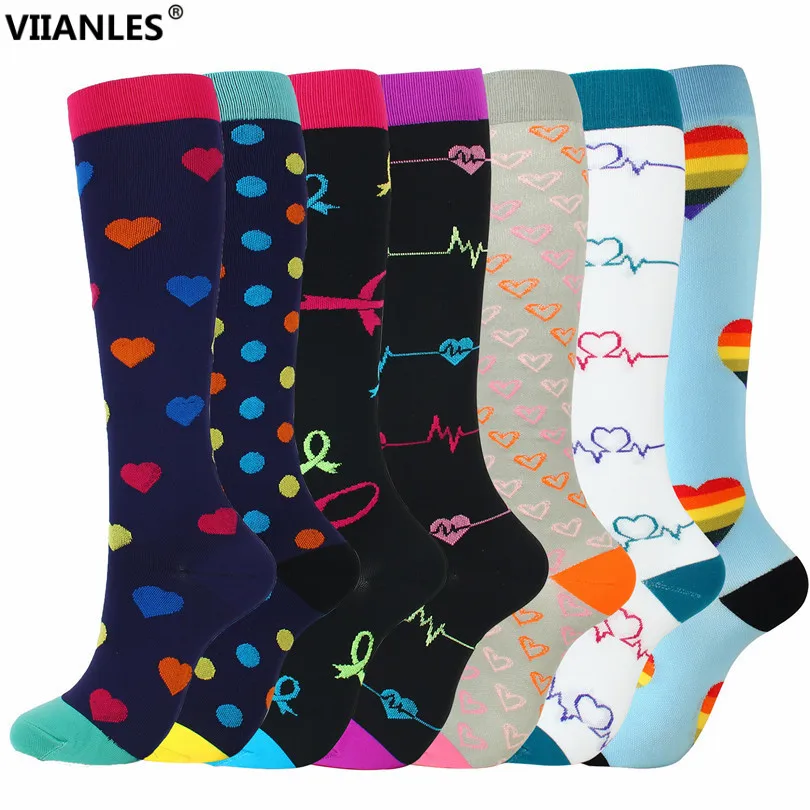 VIIANLES 40 Styles Compression Sport Socks For Men Women Best Stockings Running Fit Breathable Long Love Dots Stripes Printing
VIIANLES 40 Styles Compression Sport Socks For Men Women Best Stockings Running Fit Breathable Long Love Dots Stripes Printing