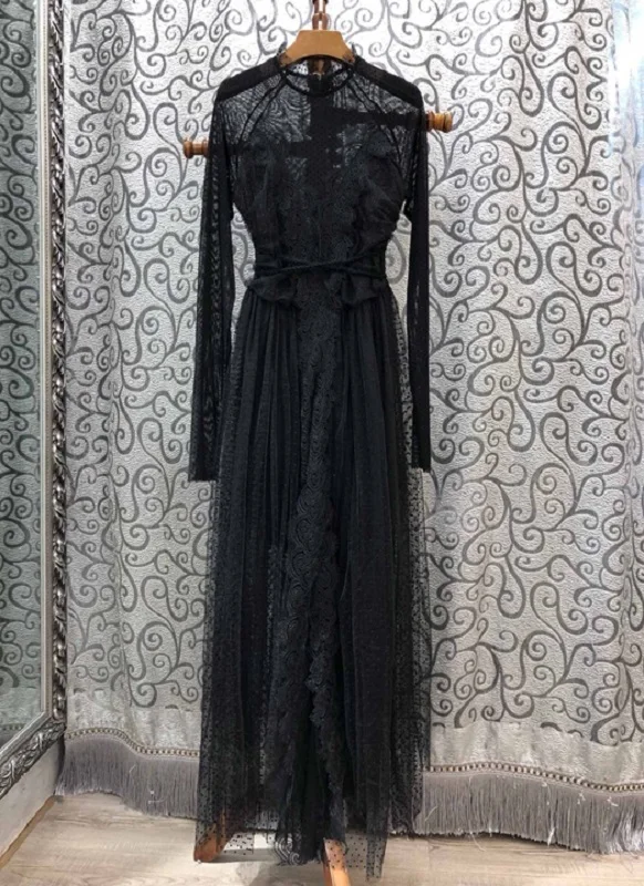 New Top Quality 2021 Autumn Long Party Wedding Vestido Dresses Women Sexy Sheer Mesh Lace Patchwork Long Sleeve Maxi Dress Event
New Top Quality 2021 Autumn Long Party Wedding Vestido Dresses Women Sexy Sheer Mesh Lace Patchwork Long Sleeve Maxi Dress Event