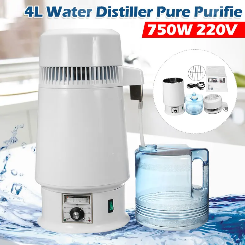 750W 4L Pure Water Distiller Water Purifier Container Stainless Steel Water Filter Device Household Dental Distilled Water
750W 4L Pure Water Distiller Water Purifier Container Stainless Steel Water Filter Device Household Dental Distilled Water