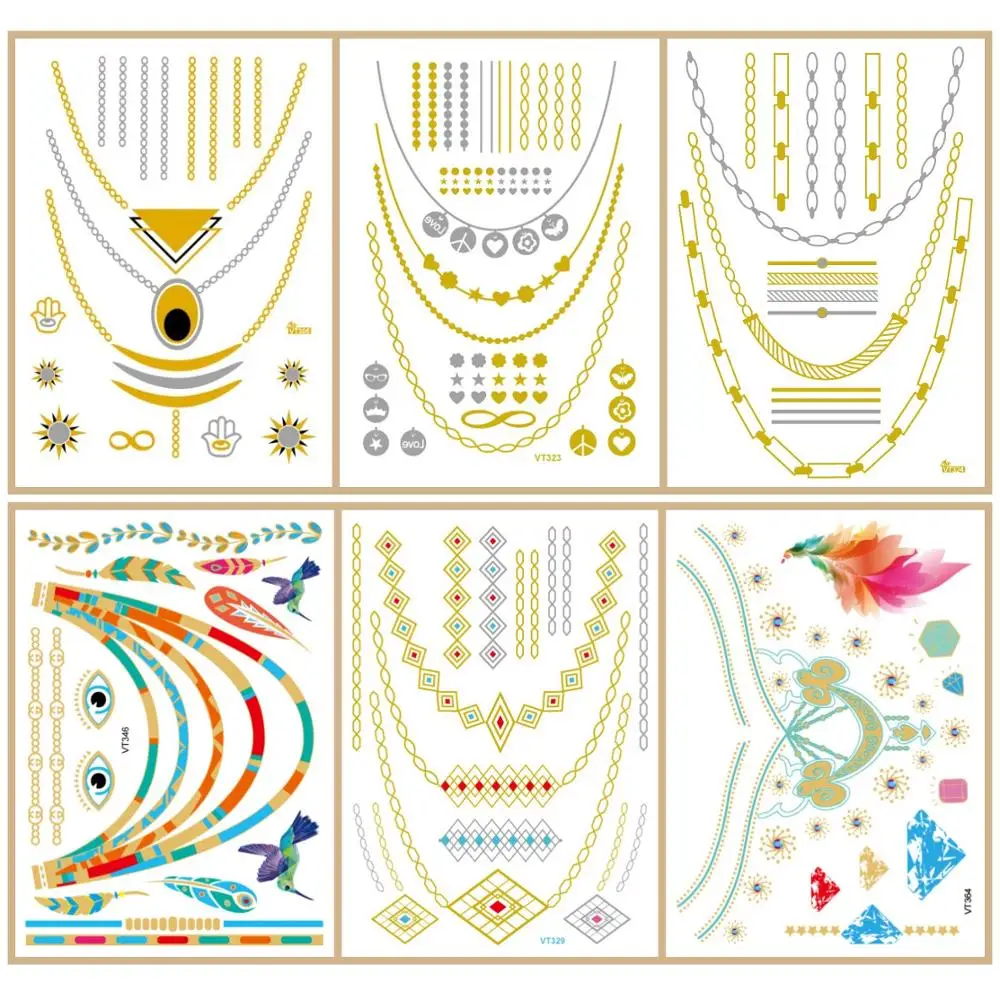 Татуировки Временные металлические, бронзовые, блестящие, золотые, наклейка "ожерелье", 12 видов, боди-арт, водостойкие, одноразовые
Татуировки Временные металлические, бронзовые, блестящие, золотые, наклейка "ожерелье", 12 видов, боди-арт, водостойкие, одноразовые