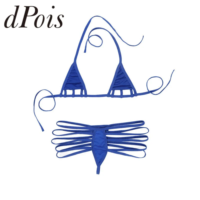2Pcs Women Exotic Micro Mini Bikini Sexy Lingerie Swimming Set Halter Neck Self-tie Bra Top with Multi-Strap G-String Briefs
2Pcs Women Exotic Micro Mini Bikini Sexy Lingerie Swimming Set Halter Neck Self-tie Bra Top with Multi-Strap G-String Briefs