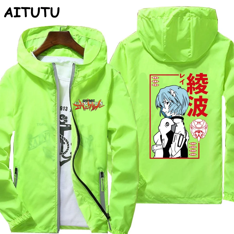 Spring Autumn women Bomber Jacket Japan Anime Evangelion reflective Zipper Hooded Outwear Plus Size Windbreaker men thin jacket
Spring Autumn women Bomber Jacket Japan Anime Evangelion reflective Zipper Hooded Outwear Plus Size Windbreaker men thin jacket