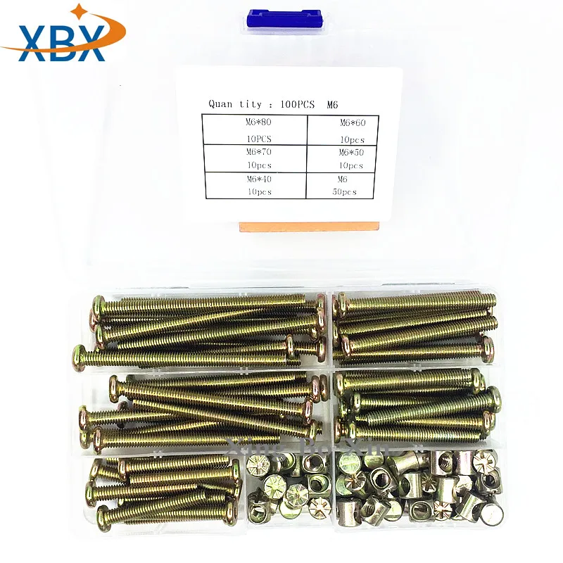 100PCS M6*40 50 60 70 80MM Zinc Flat Head Hexagon Socket Screw Hollow Nut Combination KIT 
100PCS M6*40 50 60 70 80MM Zinc Flat Head Hexagon Socket Screw Hollow Nut Combination KIT