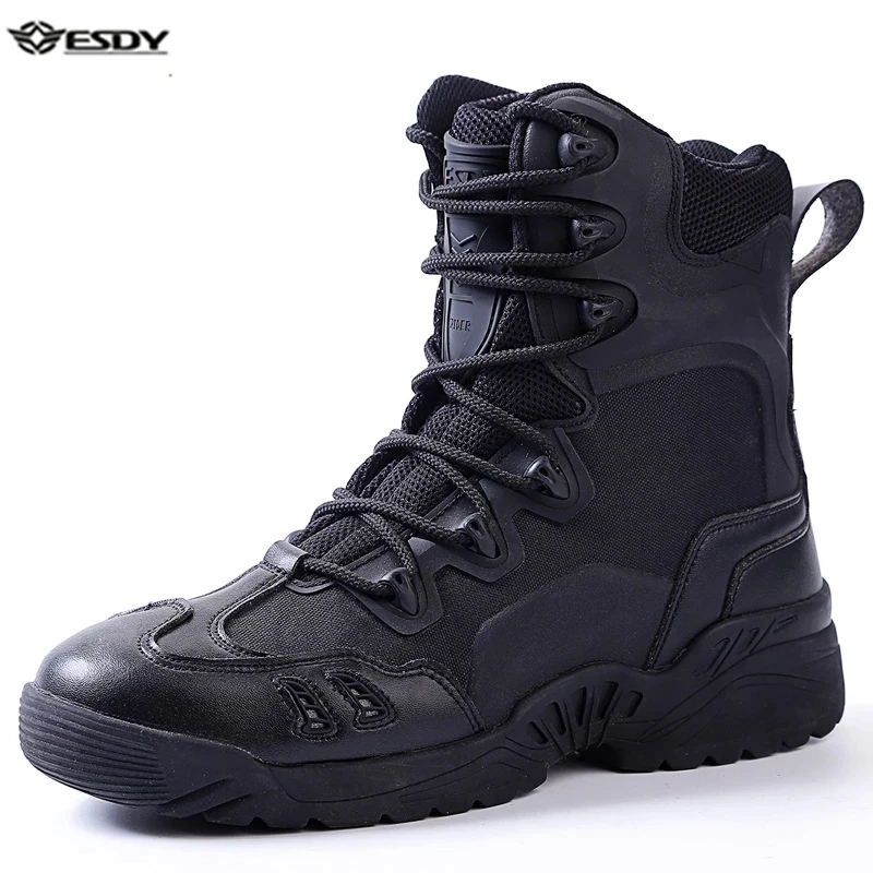 

ESDY New 2021 Outdoor Military Tactical Combat Boots Men's Shoes Army Training Desert Boat High-top Work Safety Shoes Breathable