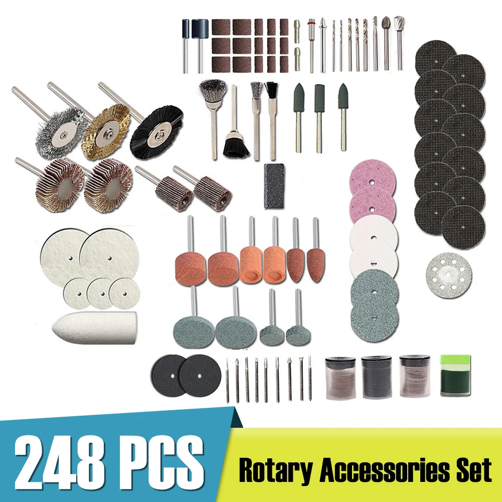 248Pcs Rotary Accessories Set Rotary Tool Kit for Craft Projects DIY Creations Cutting Engraving Rotary Power Tools Accessories
248Pcs Rotary Accessories Set Rotary Tool Kit for Craft Projects DIY Creations Cutting Engraving Rotary Power Tools Accessories