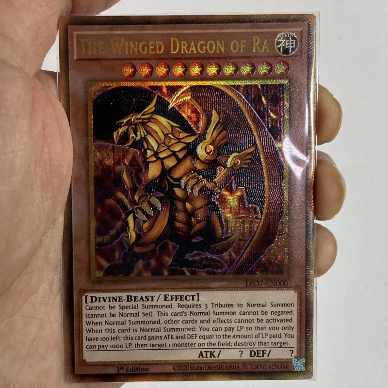 Yu-Gi-Oh DIY The Winged Dragon Of Ra Texture Flash Gold Cartoon Style Toy Hobby Collection Display Card (Non-original) Gift
Yu-Gi-Oh DIY The Winged Dragon Of Ra Texture Flash Gold Cartoon Style Toy Hobby Collection Display Card (Non-original) Gift