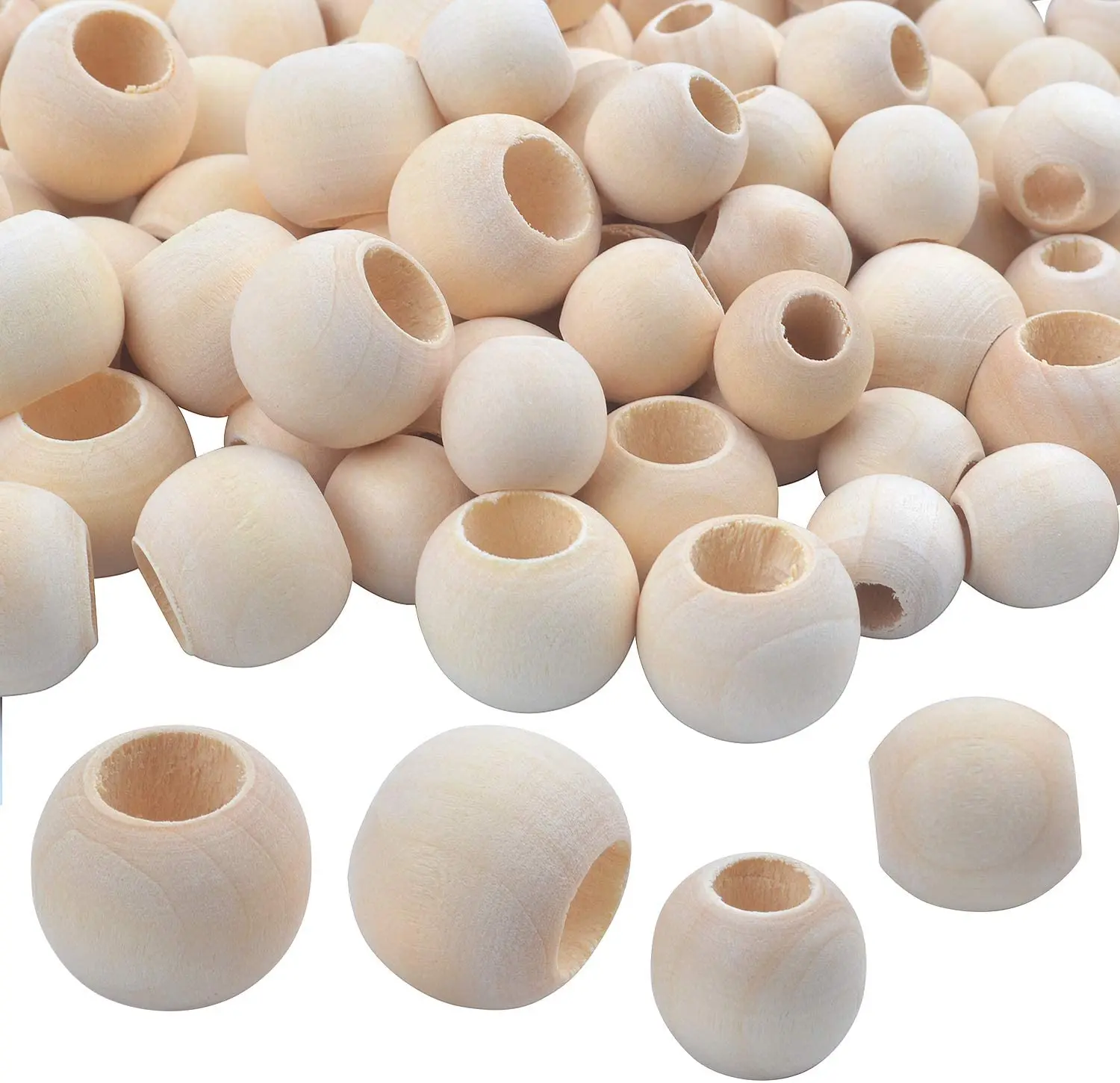100 Pieces Big Hole Natural Round Wood Loose Beads Wooden Spacers Beads for Craft DIY Jewelry Making(20mm,15mm)
100 Pieces Big Hole Natural Round Wood Loose Beads Wooden Spacers Beads for Craft DIY Jewelry Making(20mm,15mm)
