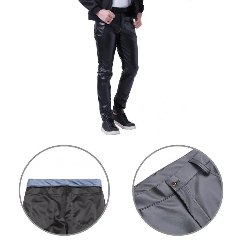 Slim Trousers Stylish Button Elastic Skin-friendly Casual Faux Leather Trousers for Party Pants Pencil Pants
Slim Trousers Stylish Button Elastic Skin-friendly Casual Faux Leather Trousers for Party Pants Pencil Pants