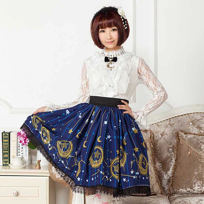 Princess sweet lolita skirts Originally Japanese Blue Moon Star Printed Lolita Half-length Short Skirt fashion women GZWY079
Princess sweet lolita skirts Originally Japanese Blue Moon Star Printed Lolita Half-length Short Skirt fashion women GZWY079