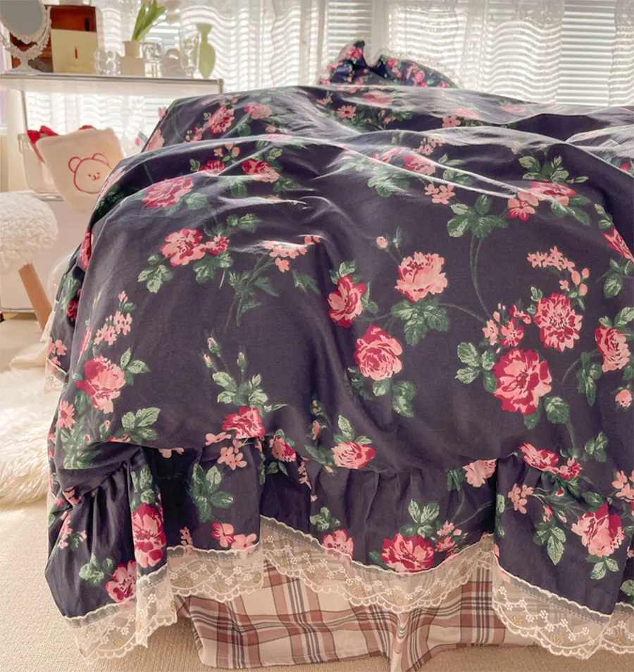 Pastoral flower bedding set girl,french floral lace ruffles cotton twin full queen home textile bed sheet pillowcase quilt cover
Pastoral flower bedding set girl,french floral lace ruffles cotton twin full queen home textile bed sheet pillowcase quilt cover
