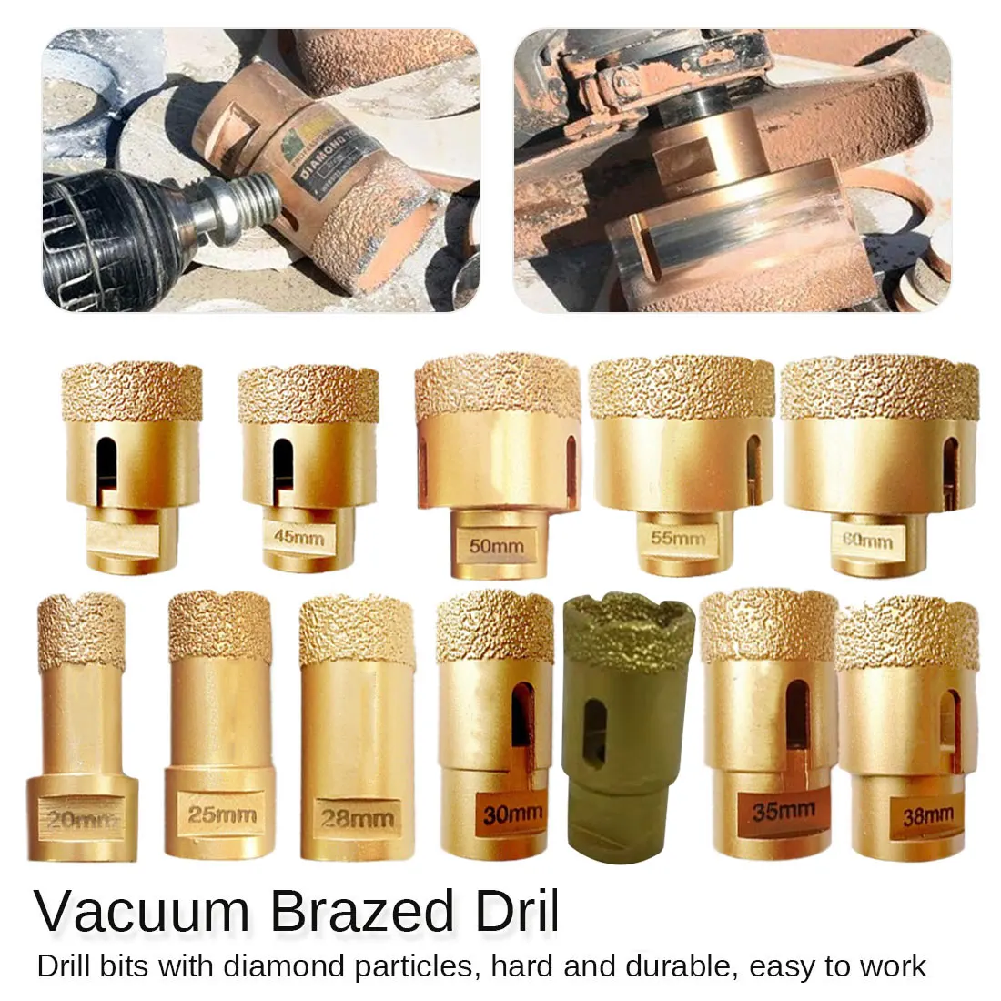 Thread vacuum brazing dry diamond core drill bit for ceramic tile hole saw, marble and porcelain stone drill bit
Thread vacuum brazing dry diamond core drill bit for ceramic tile hole saw, marble and porcelain stone drill bit