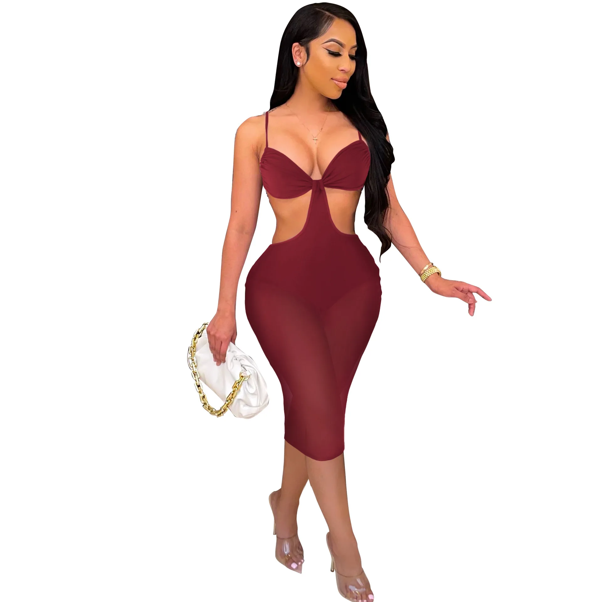 SSEURAT Women Dress Solid Mesh See-through Strap V-neck Hollow Out Stretchy Dresses Sexy Fashion Summer Vestidos
SSEURAT Women Dress Solid Mesh See-through Strap V-neck Hollow Out Stretchy Dresses Sexy Fashion Summer Vestidos