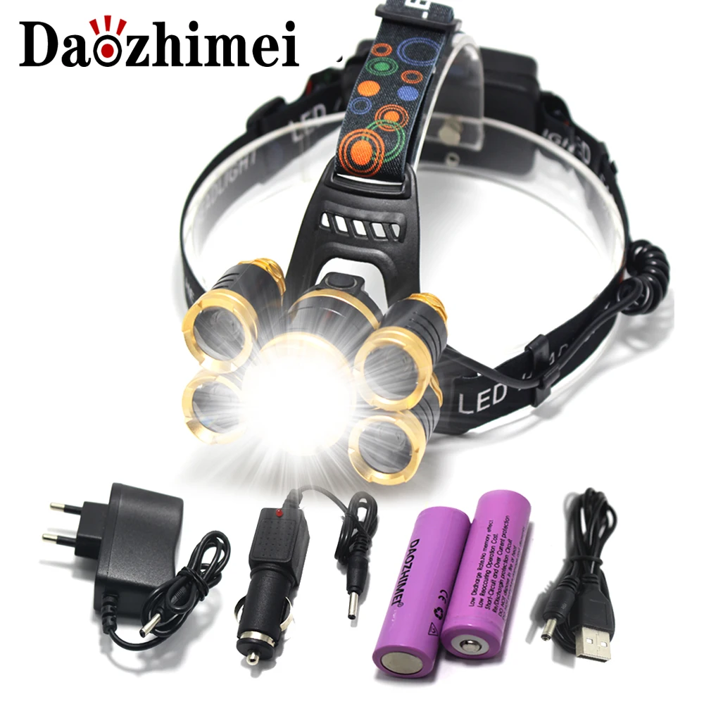 18650 Rechargeable 8000lm 5 led Zoomable headlight ZOOM headlamp Hunting lamp fishing Bike light +18650 battery+Car AC/ Charg
18650 Rechargeable 8000lm 5 led Zoomable headlight ZOOM headlamp Hunting lamp fishing Bike light +18650 battery+Car AC/ Charg