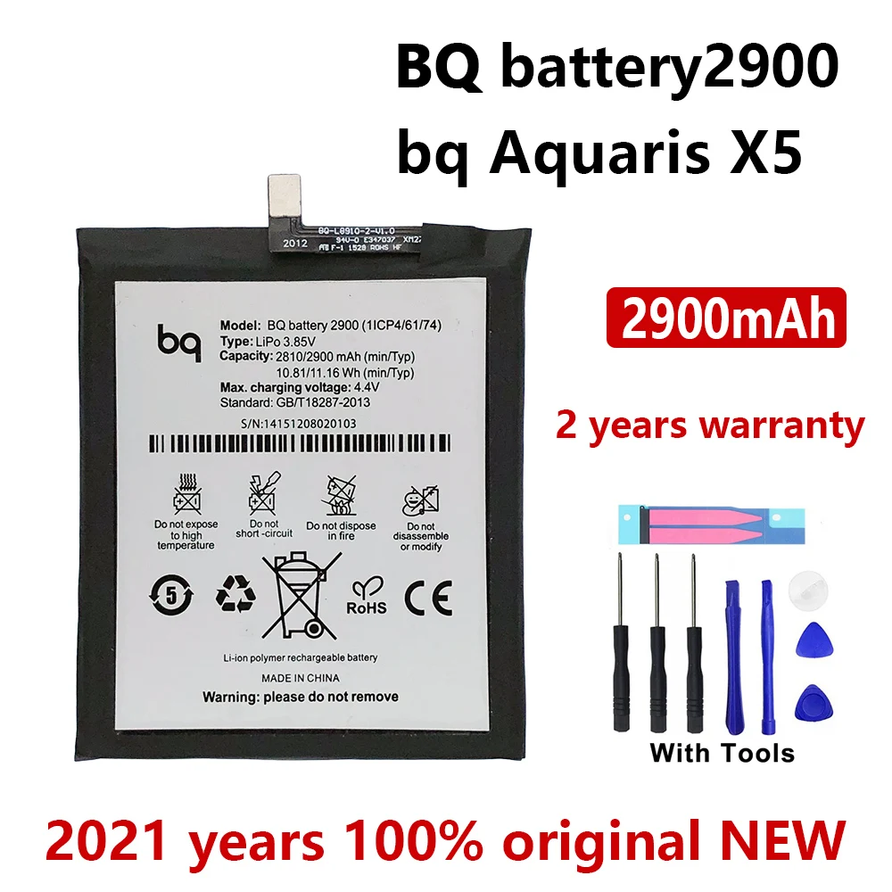 100% Оригинальный аккумулятор для телефона 2900 мАч BQ Aquaris X5 батареи Аккумулятор с