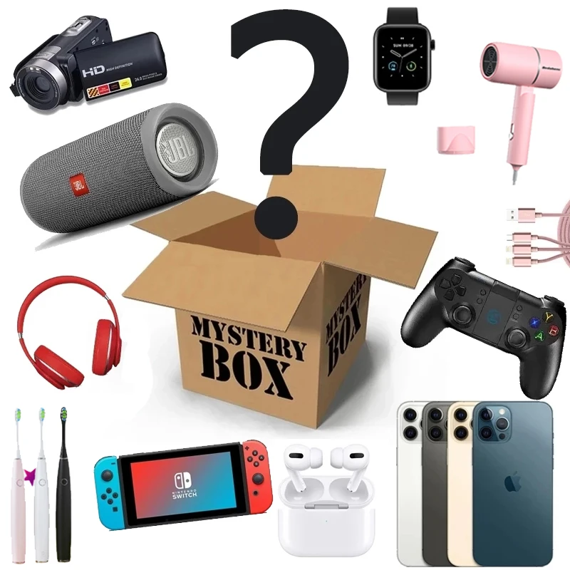 Random Lucky Mystery Box 100% Most Popular Surprise High-quality Gift Electronics Gamepads Digital Cameras Christmas Gifts
Random Lucky Mystery Box 100% Most Popular Surprise High-quality Gift Electronics Gamepads Digital Cameras Christmas Gifts